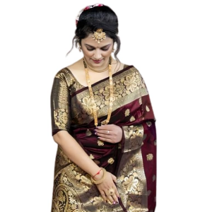 Women's Pure Soft Silk Saree With Blouse Piece For Wedding