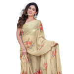 Saree for Woman Chiffon Floral Printed | Lightweight All-Day Comfortable Women's Sari with Unstitched Blouse Piece