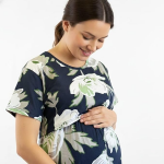 Maternity Wear for Women | Feeding Friendly Maxi Dress | Soft Nursing Nightdress for Pregnancy & Postpartum