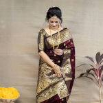 Women's Pure Soft Silk Saree With Blouse Piece For Wedding