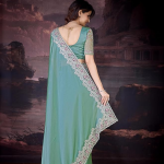 Women's Designer Rangoli Silk Embroidered Saree with Floral Cutwork Border, Sequin Work and Unstitched Blouse Piece For Women