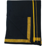 Pure BLACK Cotton Lungi Free Size Thin Gold Boarder Solid Men Dhoti