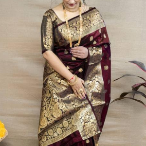 Women's Pure Soft Silk Saree With Blouse Piece For Wedding