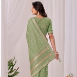 Women's vichitra-cotton febric Embroidery work saree with Unstitched Blouse Piece for Wedding and Parties saree for women