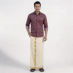 Cotton Premium Quality Welcro Pocket ReadymadePocket Jari Cotton Cream Solid Men Dhoti