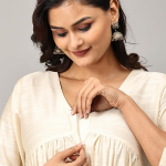 Women's Raw Silk Maternity and Nursing Kurta Set | Front Zipper for Easy Feeding Pre and Post Pregnancy