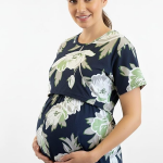 Maternity Wear for Women | Feeding Friendly Maxi Dress | Soft Nursing Nightdress for Pregnancy & Postpartum