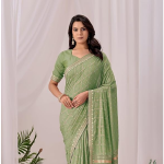 Women's vichitra-cotton febric Embroidery work saree with Unstitched Blouse Piece for Wedding and Parties saree for women
